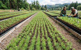 Vivaio di piantine pronte per la messa a dimora