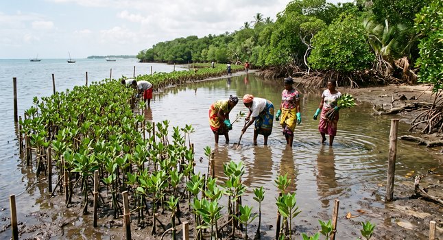 Ripristino delle mangrovie lungo la costa del Kenya